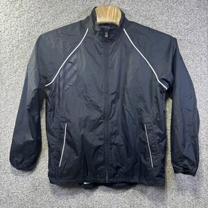 Adidas ClimaProof Windbreaker Jacket Mens Medium Black Full Zip Golf Lightweight